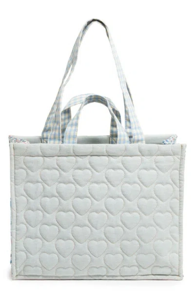 Stoney Clover Lane X Liberty Quilted Cotton Open Tote In Green