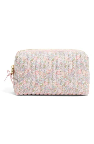 Stoney Clover Lane X Liberty Small Quilted Cotton Pouch In Pink