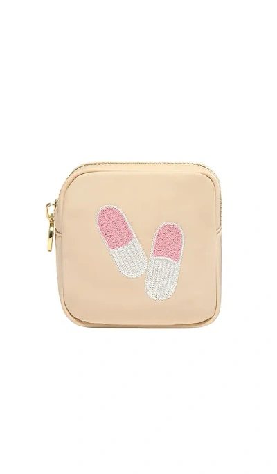 Stoney Clover Lane X Revolve Pill Capsule Mini Pouch In Cream