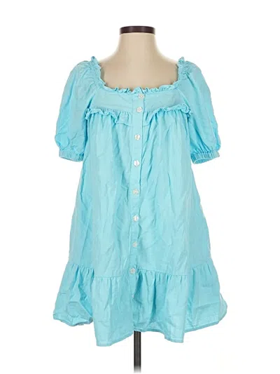 Pre-owned Stoney Clover Lane X Target Short Sleeve Top Blue Sweetheart Neckline Tops