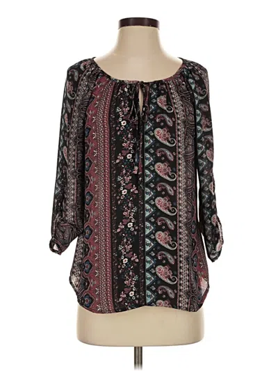 Pre-owned Stoosh 3/4 Sleeve Blouse In Black