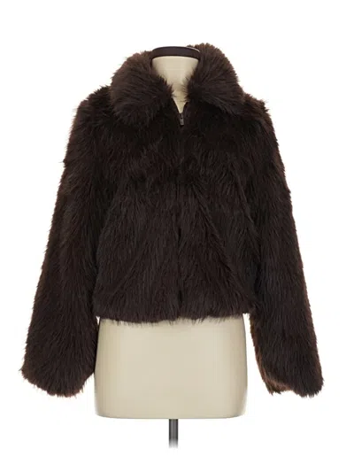 Pre-owned Stoosh Faux Fur Jacket In Brown