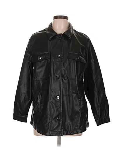Pre-owned Stoosh Faux Leather Jacket In Black