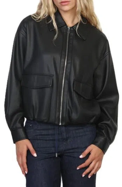 Stoosh Faux Leather Jacket In Black