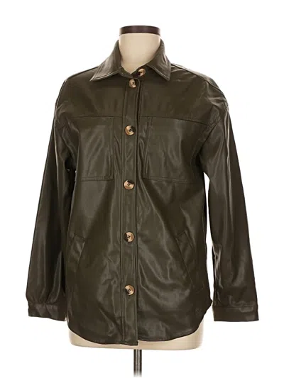 Pre-owned Stoosh Faux Leather Jacket In Green