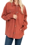 Stoosh Fleece Shacket In Orange