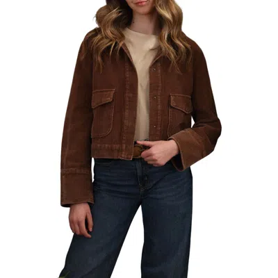 Stoosh Garment Washed Corduroy Jacket In Brown