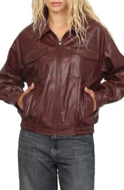 Stoosh Oversized Faux Leather Jacket In Multi