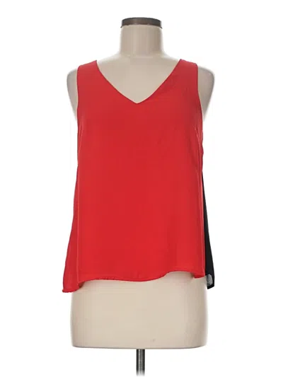 Pre-owned Stoosh Tank Top Red Plunge Neckline Tops