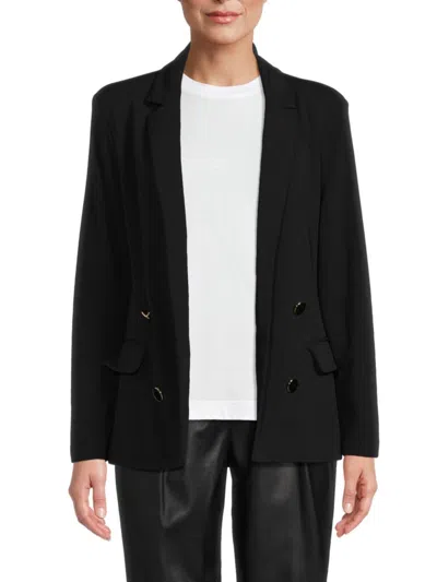 Stoosh Women's Solid Open Front Blazer In Black