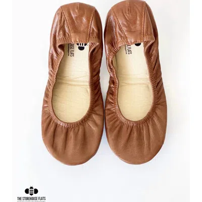 Storehouse Flats Women's Leather Flats In Saddle Brown Oil Tanned In Multi