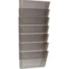 Storex Stacking Wall Pocket Set - 7" Height X 4" Width13" Length - Stackable - Smoke - Plastic - 7 / Set