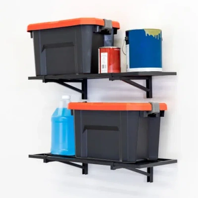 Storeyour 1' X 2' Bristol Garage Wall Mount Shelves | 2 Pack | Black