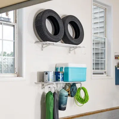 Storeyour 1' X 4' Bristol Garage Wall Mount Shelves | 2 Pack | White In Multi