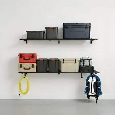 Storeyour 1' X 6' Bristol Garage Wall Mount Shelves | 2 Pack | In Matte Black