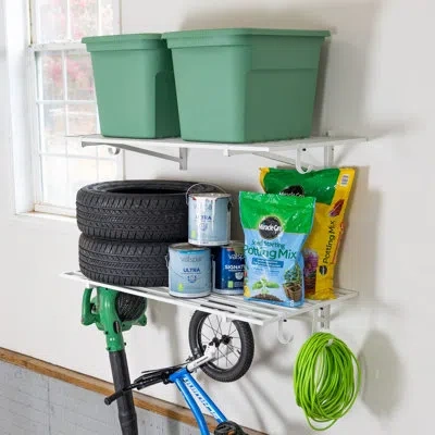Storeyour 2' X 4' Bristol Garage Wall Mount Shelves | 2-pack In Chrome