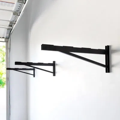 Storeyour 2' X 8' Diy Wall Shelf Brackets | Heavy Duty Garage Wall Shelf In Black