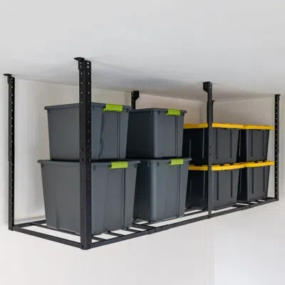 Storeyour 3' X 8' Faber Overhead Garage Shelving | Holds 700 Lbs In Black