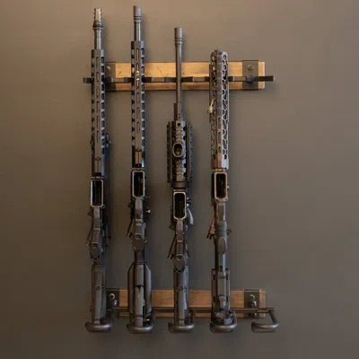 Storeyour Forge Firearm Wall Mount Display | 5 Slots In Natural