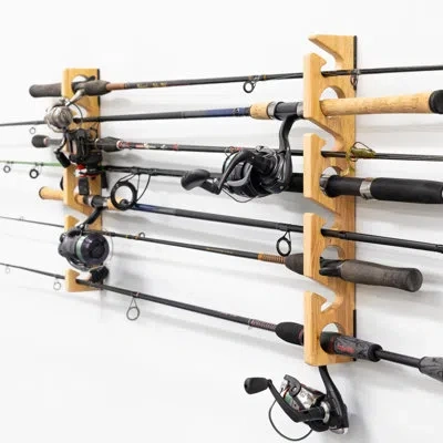 Storeyour Stillwater Fishing Pole Storage Rack | Holds Up To 8 Rods In Brown