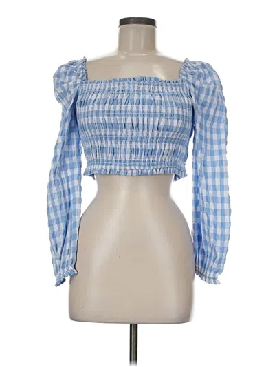 Pre-owned Storia 3/4 Sleeve Blouse In Blue