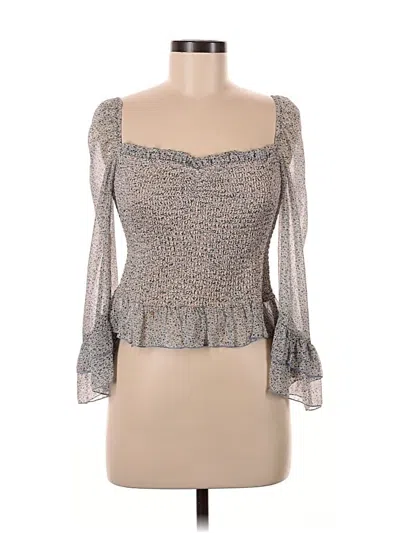 Pre-owned Storia 3/4 Sleeve Blouse In Gray