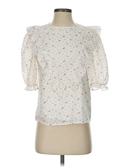 Pre-owned Storia 3/4 Sleeve Blouse In White