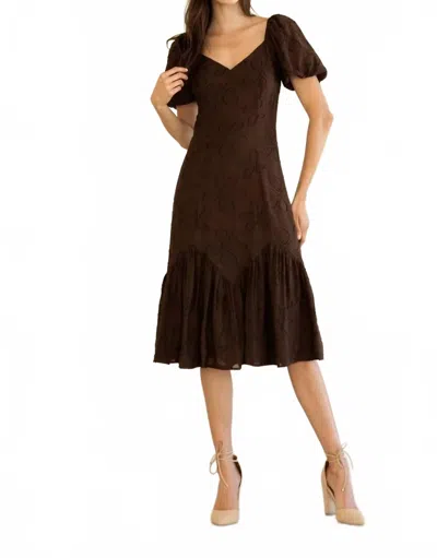 Storia Adrienne Dress In Coffee In Brown