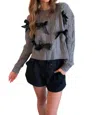 Storia All Over Bow Sweater In Gray In Grey