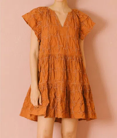 Storia Austin Tiered Flowy Mini Dress In Orange