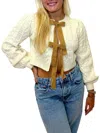 Storia Autumn Bow Tie Sweater In Cream In Neutral