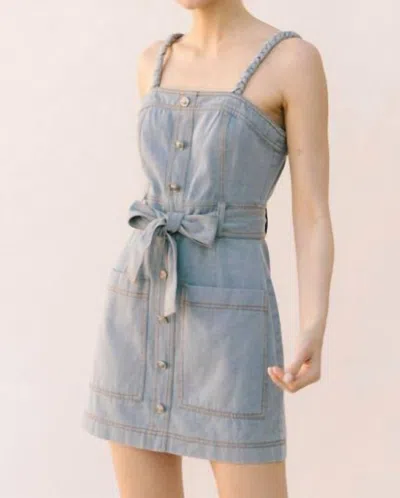 Storia Back At It Denim Dress In Blue