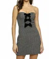 Storia Bellissima Tweed Mini Dress In Black/ivory In Black