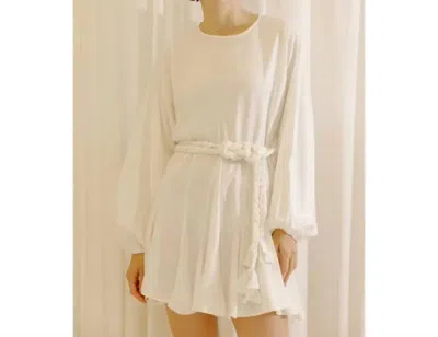 Storia Braided Belt Dress In Ivory In White