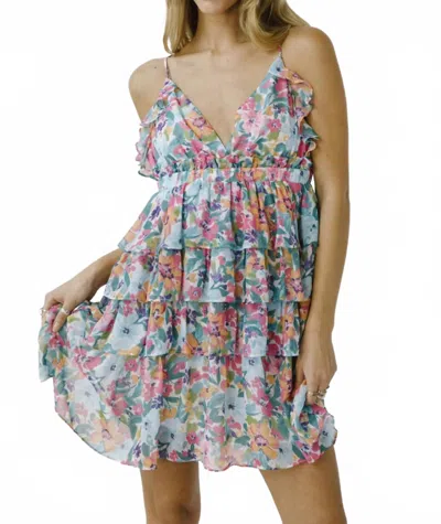 Storia Coral Me Later Mini Dress In Multi Floral