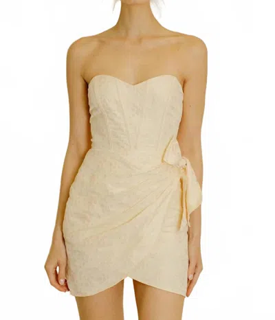 Storia Corset Strapless Mini Dress In Cream Pink Floral In Neutral