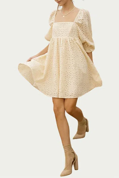 Storia Crochet-lace Baby Doll Mini Dress In Vanilla In Neutral