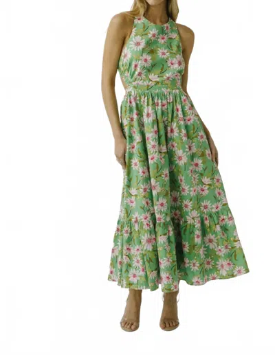 Storia Envy Midi Dress In Green Multi
