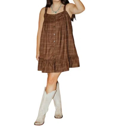 Storia Fall Breeze Plaid Dress In Brown