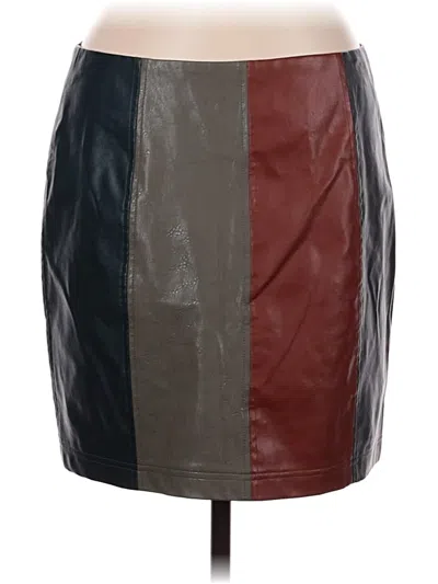 Pre-owned Storia Faux Leather Skirt In Brown