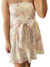 Storia Floral & Eyelet A-line Mini Dress In Cream/multi In Multi