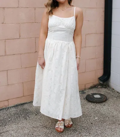 Storia Floral Lace Midi Dress In Cream