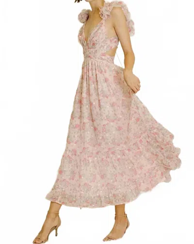 Storia Floral Maxi Dress In Rose Pink