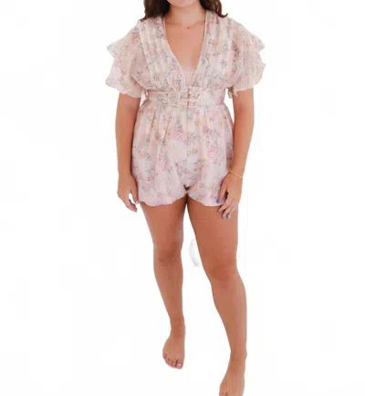 Storia Floral Romper In Pink Multi