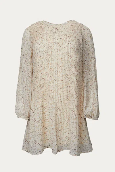 Storia Floral-print Chiffon Tunic Mini Dress In Cream Floral In Multi