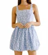Storia Flower Applique Corset Mini Dress In Blue In Blue
