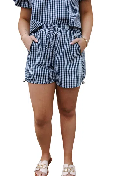 Storia Gingham Shorts In Navy In Blue