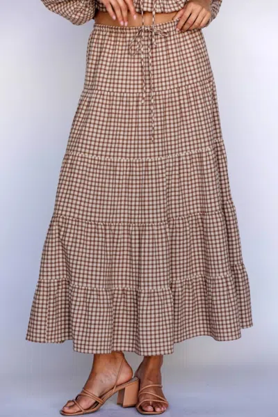 Storia Harper Gingham Maxi Skirt In Multi