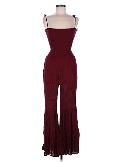 Pre-owned Storia Jumpsuit In Burgundy