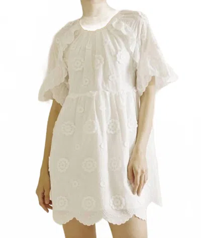 Storia Live In Time Floral Mini Dress In White In Neutral